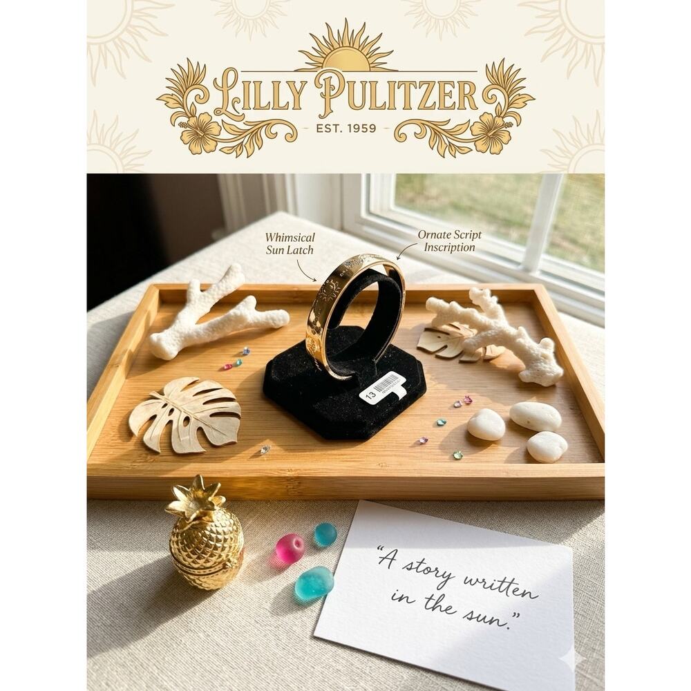 Lilly Pulitzer "A Story Written in the Sun" Gold Bangle